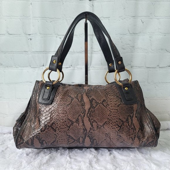 PACO RABANNE Snake Print Leather Top Handle Bag - Picture 5 of 13